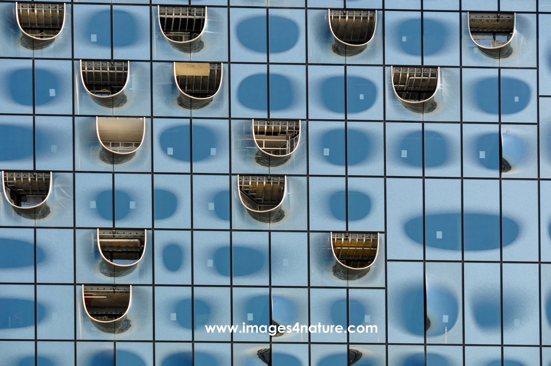 Closeup on window fascade of Hamburg Elbphilharmonie